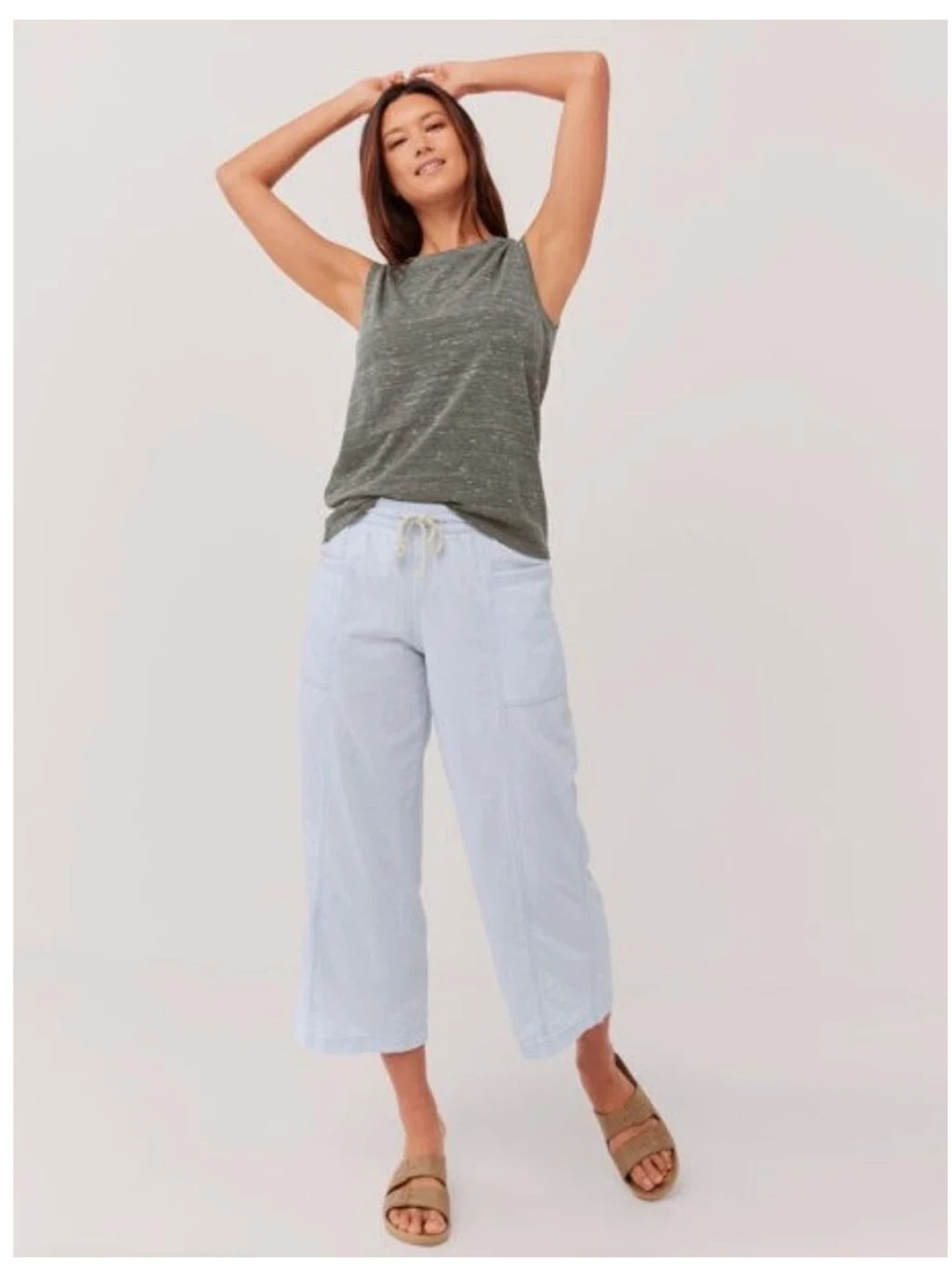 Pact Chambray Sailor Pants Sz XL Organic Cotton Wide Leg